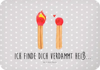 Produktbild von Mr. & Mrs. Panda Kühlschrankmagnet Streichhölzer - Grau Pastell - Geschenk, magnet, Liebesgeschenk, whiteboardmagnet, Notizhalter, Pinnwandmagnet, Freundin, Liebesbeweis