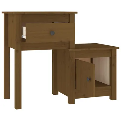 Obrázek produktu pro Noční stolek medově hnědý 79,5x38x65,5 cm masivní borové dřevo