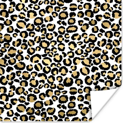 Produktbild von MuchoWow® Poster Muster - Pantherdruck - Gold 50x50 cm - Wohnzimmerdekoration