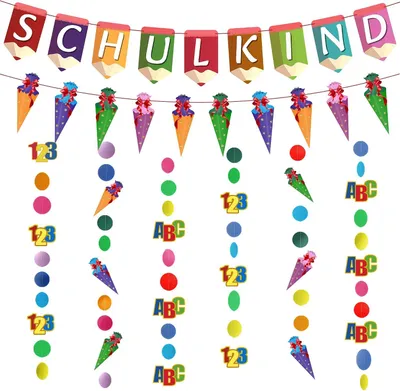 Productafbeelding van Decoratie voor de eerste schooldag - Schoolkind - Jongens en meisjes - Stof - 123 ABC-snoepzak - Bonte kleuren