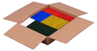 Produktbild von Kunststoff-Abstandshalter - 300 Stück - 34 x 100 mm - Set: 1, 2, 3, 4, 5 mm - MIX Distanzklötze für Böden, Fenster und Türen - Verglasungsklötze - Unterlegplatten
