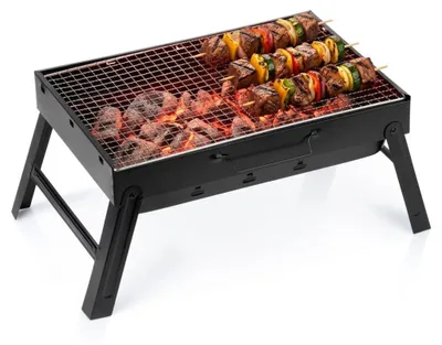Immagine prodotto di Barbecue a carbone portatile, in valigetta pieghevole, 51x30x23 cm