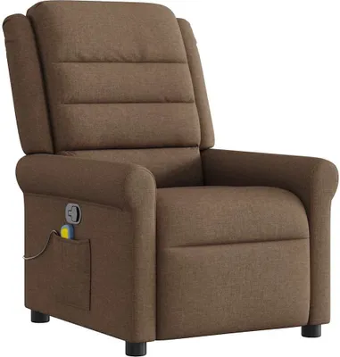 Image de Fauteuil de massage inclinable Marron Tissu