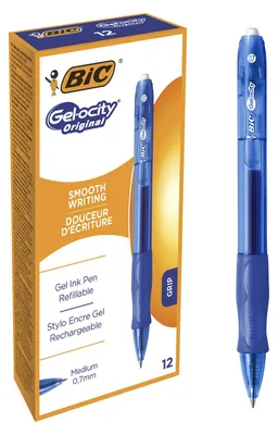 Produktbild von BIC Gel-ocity Original Tintenroller, Gelstifte in Blau, Strichstärke Medium, Nachfüllbar, 12er Pack