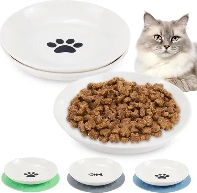 Produktbild von Famanu Katzenfutterstation aus Edelstahl, kippbar, Fressnäpfe für Katzen