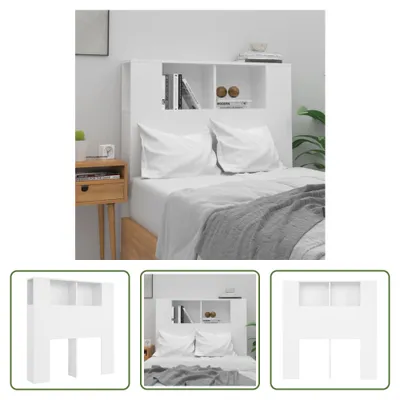 Obrázok produktu pre The Living Store Čelo postele s policami biele 100x18,5x104,5 cm