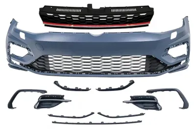 Image de Pare-chocs avant pour VW Golf 7.5, modèle de 2017 à 2020, style R, avec calandre centrale.