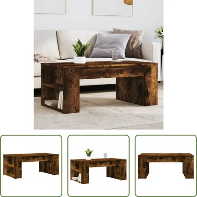 Produktbild von The Living Store Couchtisch Räuchereiche 102x55x42 cm Holzwerkstoff