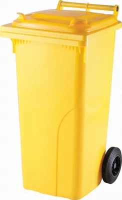 Zdjęcie produktu dla Pojemnik kubeł na odpady i śmieci ATESTY Europlast Austria - żółty 120L
