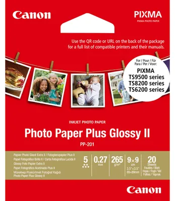 Immagine prodotto di Canon PP-201 8,9 x 8,9 cm 20 fogli Carta fotografica Plus Glossy II 265 g