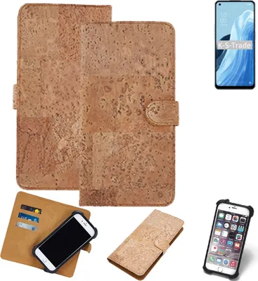 Produktbild von K-S-Trade Hülle kompatibel mit Oppo Reno7 A 5G  Kork Handyhülle Cover  Schutzhülle TPU Case Bumper in Hellbraun, (1x)