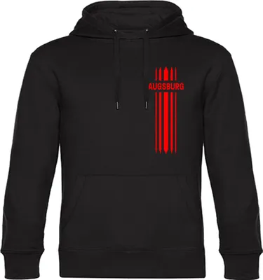 Produktbild von multifanshop Kapuzen Sweatshirt - Augsburg - Streifen, schwarz, Größe L
