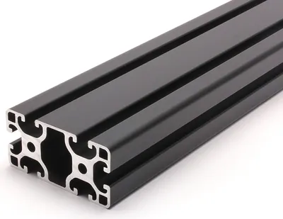 Produktbild von Länge 1700mm - Aluminiumprofil schwarz 40x80L I-Typ Nut 8 (leicht). Aluminium Profil 40x80 Alu Profil 40 x 80 Montage- Systemprofil