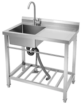 Immagine prodotto di Lavello in acciaio inossidabile autoportante, ideale per cucina o ristorante