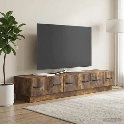 Productafbeelding van vidaXL TV-kast, gerookt eikenhout, 147 x 34,5 x 27 cm, houtvezel