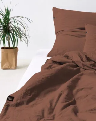 Produktbild von Famanu Bettwäsche 135x200 rostbraun - Baumwollbettwäsche mit 1 Kissenbezug 80x80