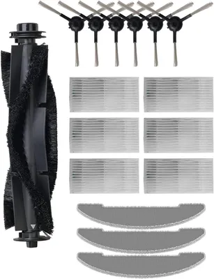 Ersatzteil-Set für W9 Roboterstaubsauger, 4 Seitenbürsten, 4 Filter