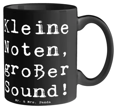 Produktbild von Mr. & Mrs. Panda Keramiktasse Spruch Bassklarinette Sound - Schwarz - Geschenk, Teetasse, schöne tasse, Instrument, Humor, Musikinstrument, Musiker, lernen, Pott, Musik
