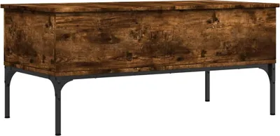 Produktbild von vidaXL Couchtisch Räuchereiche 100x50x45 cm Holzwerkstoff und Metall