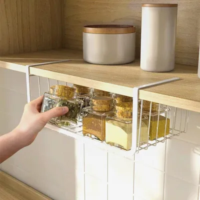 Produktbild von Unterregal Aufbewahrungskorb, Hängekorb Metall Hängekorb RegalUnter Schrank Hängekorb Metall Korb-Organizer | Regaleinhängekorb Für Küche, Büro, Speisekammer, Bad, Schrank