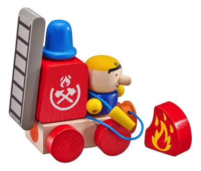 Immagine prodotto di Selecta Klettini Feuerwehr Klett-Stapelspielzeug, 7-tlg., Stapel Spielzeug, Bauen, Holz, 62077