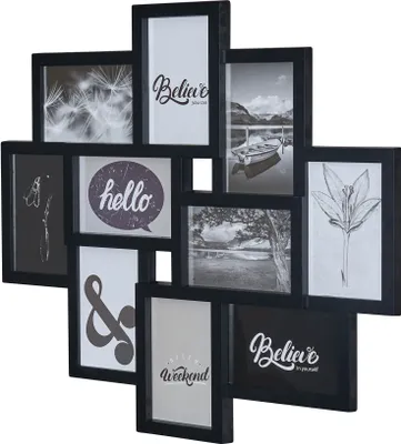 A collage of multiple framed photos arranged in a staggered pattern.