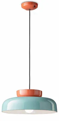 Produktbild von Vintage Deco Maracana Aufhängung Keramik-Glas Tuchese-Orange 1 Licht E27