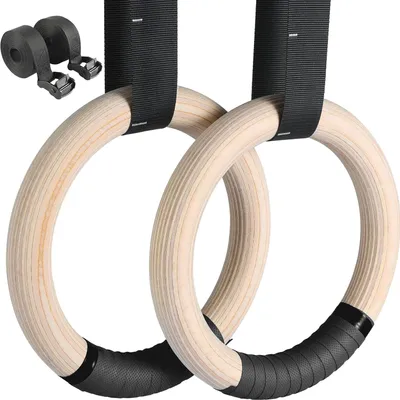 Produktbild von Turnringe Ringe Turnen Gymnastikringe, Olympische Gymnastik Rings mit Griffband, Verstellbaren Buckle Straps und Markierungen, Ringe Training fš¹r Full Body Workout