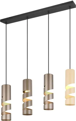 Productafbeelding van 4-lichts koker hanglamp Stream bruine tinten