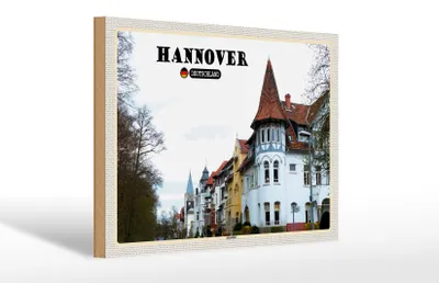 Produktbild von Holzschild Städte Hannover Kleefeld Architektur 30x20cm