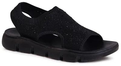 Produktbild von topschuhe24 2804 Damen Sportliche Riemchen Glitzer Sandalen, Farbe:Schwarz, Größe:41 EU