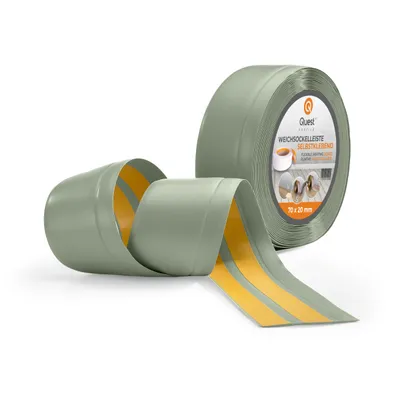 Produktbild von QUEST Weichsockelleiste Selbstklebend 70x20mm, 25m, PVC Sockelleiste, Breite Knickleiste für Wände, Boden, Flexibel, Dekorativ, UV-beständig, hellgrün
