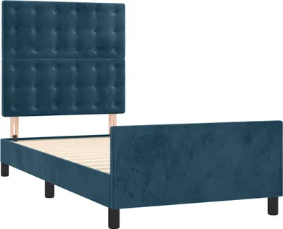 Obrázok produktu pre vidaXL Rám postele bez matraca tmavomodrý 100x200 cm zamat