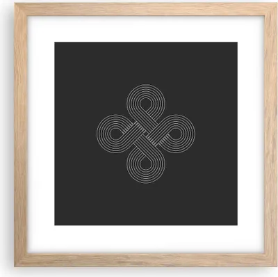 Produktbild von Gerahmtes Poster - Rahmen in heller Eiche - Symbol Schleife Unendlichkeit - 30x30 cm - Wand Bild - Wanddeko - Wandbilder - Kunstposter - Wandposter - Bilderrahmen - Bilder - P2NAC30x30-4931