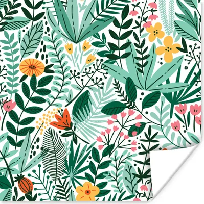 Produktbild von MuchoWow® Poster Sommer - Flora - Muster 50x50 cm - Wohnzimmerdekoration