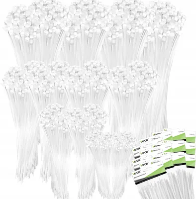 Zdjęcie produktu dla Vayox Zestaw Opasek Zaciskowych | 15-35cm | 1200 szt. | Białe