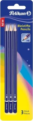 Produktbild von Pelikan 978841, HB, Blau, Hexagonal, Sichtverpackung, 3 Stück(e), Deutschland