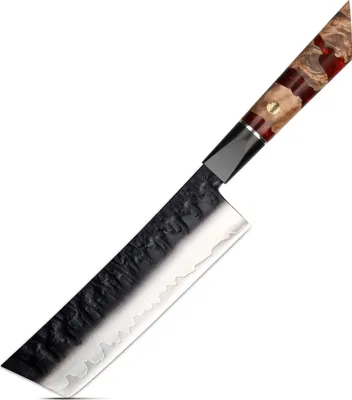 Produktbild von Damast Küchenmesser AR-37334 - Nakiri Rot KP37334