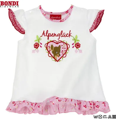 Produktbild von BONDI KIDSWEAR Baby T-Shirt ´Bambi Alpenglück´ weiß halbärmlig 68