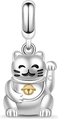 Produktbild von Gnoce Charm Anhänger Glückskatze BPCT05 Silber