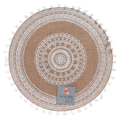 Produktbild von Platzmatte RENATA, Jute, mit Pompons, Ø 38 cm