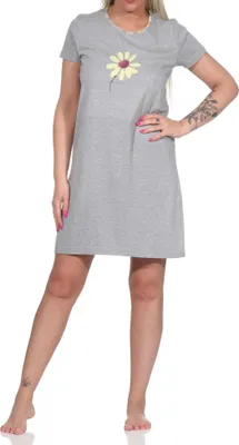 Image de Magnifique chemise de nuit courte pour femme à motif floral - 112 210 10 733 ; jaune, 36-38
