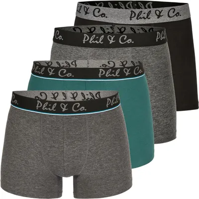 Produktbild von 4er Pack Phil & Co Berlin Jersey Boxershorts Trunk Short Pant FARBWAHL - Farbe: DESIGN 14, Grösse: M
