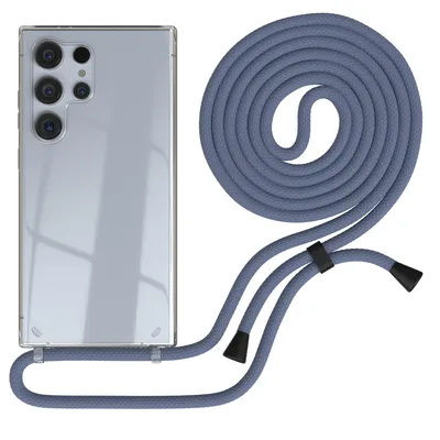 Produktbild von EAZY CASE Handykette kompatibel mit Samsung Galaxy S24 Ultra, Handyhülle mit Umhängeband, Handykordel, Schutzhülle Clear, Band in Grün