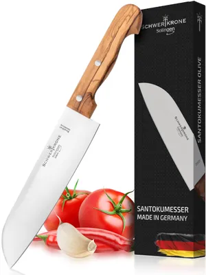 Santoku-Messer 20 cm, Olivenholzgriff, vielseitig