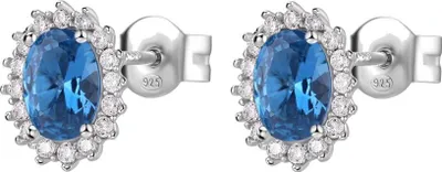 Image de Élégantes boucles d'oreilles Kate en argent avec zirconium fantaisie FFB12