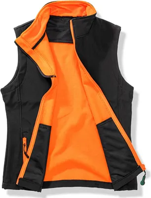Produktbild von Result Core R232F | Damen Printable Soft Shell Bodywarmer - Farbe: Black/Orange - Größe: XL