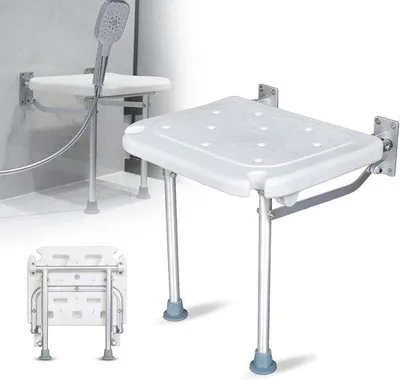 Zdjęcie produktu dla Kompaktowe krzesełko prysznicowe z antypoślizgowymi nóżkami, nośność 200 kg