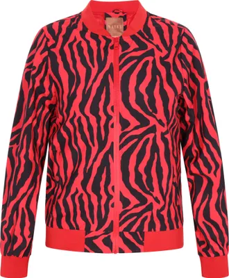 Produktbild von Damen Jacke im Bomberjacken-Stil mit Tiermuster, Rot, lange Ärmel, Größe XXL