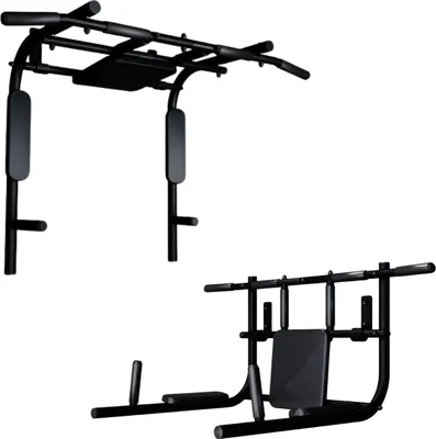 Produktbild von 3-in-1-Reckstange Fitness Stange mit Handlauf + Rückenlehne, Wand-Klimmzugstange
